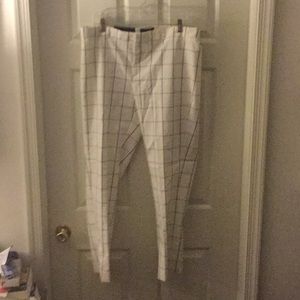 NWT Banana Republic White Windowpane Pants
